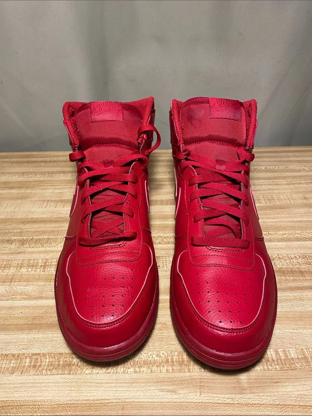 Nike Big High Men’s Leather Athletic Shoes Sneakers Size 11 Triple Red